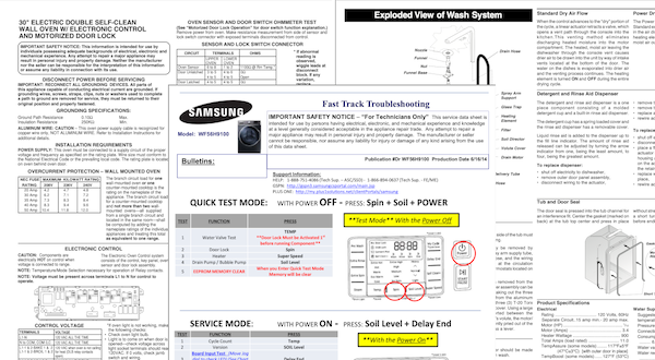 Appliance Tech Sheets