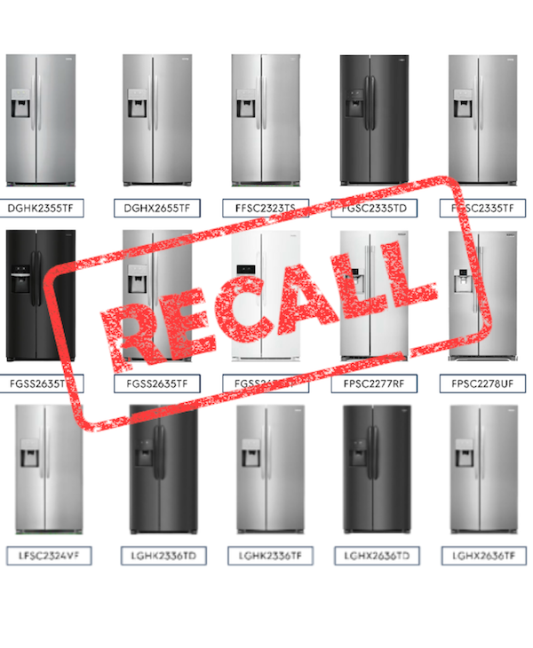 Electrolux Group Recalls Frigidaire Side by Side Refrigerators with